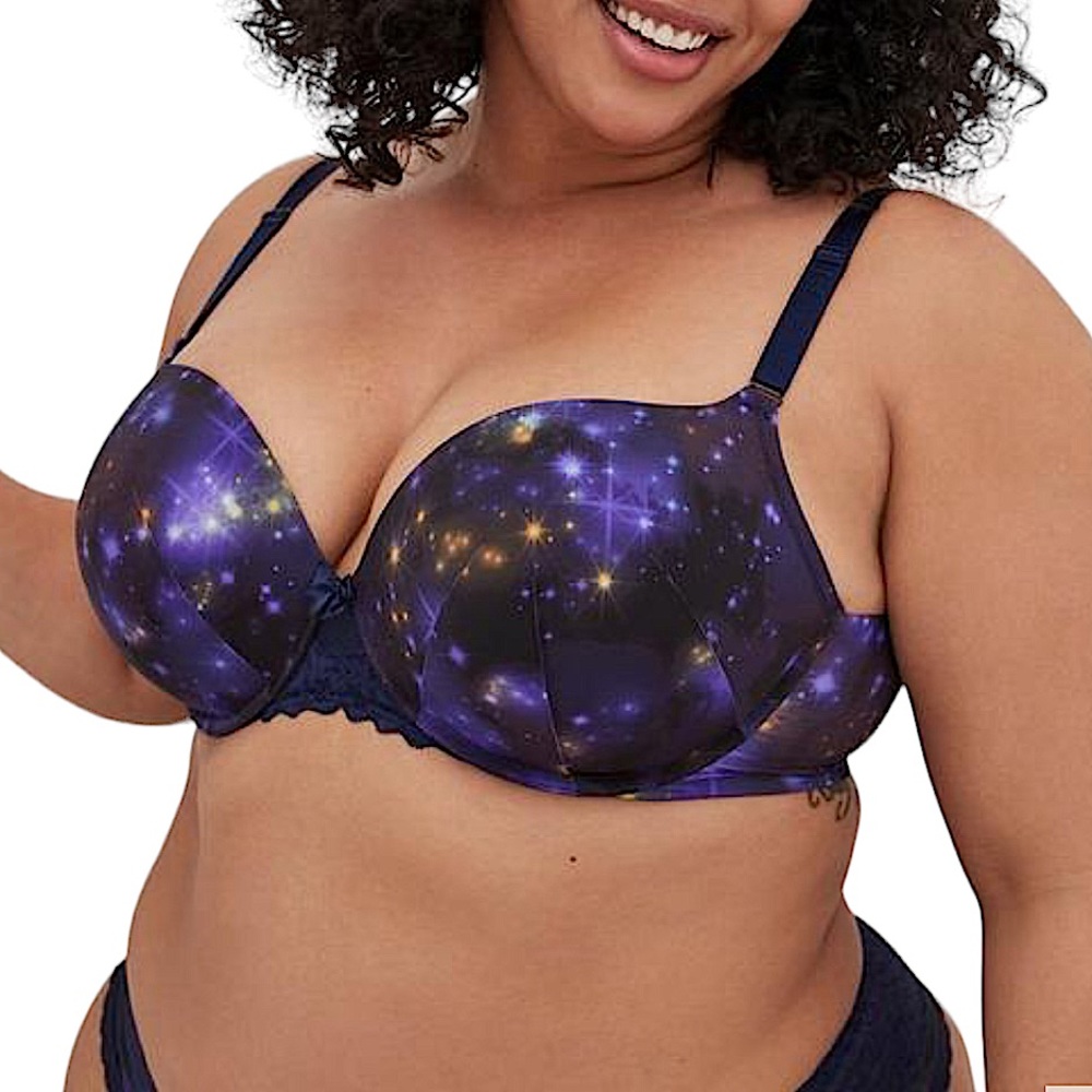 TORRID: NWT T-Shirt Push-Up Print 360° Back Smoothing Bra - Size 48B